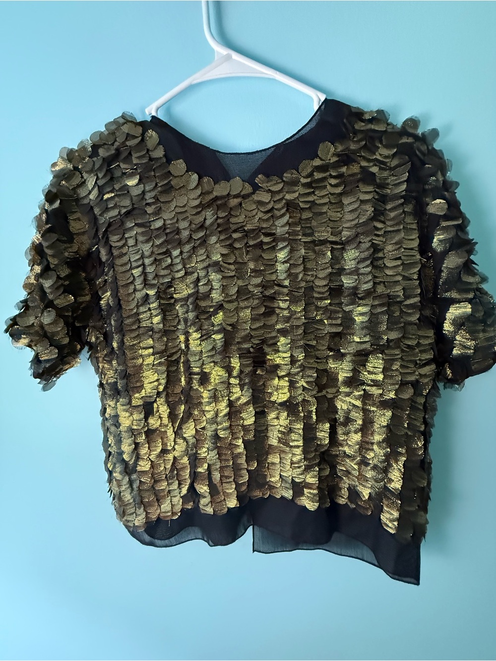 Diane von Furstenburg Women's Black Silk Top with Gold  2